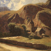 Oil painting on canvas from the 50s, countryside landscape