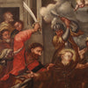 Religious painting from 18th century, the martyrdom of Saint Fidelis of Sigmaringen