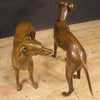 Pair of greyhounds in patinated metal from the 50s