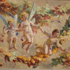 Italian painting Naif games of winged children oil on canvas from 20th century