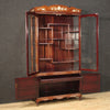 Oriental showcase in mahogany wood and faux mother-of-pearl