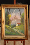 Italian signed painting depicting mountain landscape