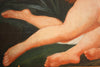 Oil on board painting depicting nudes