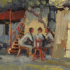 Italian popular scene painting oil on board