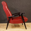 Italian design armchair in red faux leather from the 70s