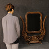 French cheval mirror in Art Nouveau style in beech wood