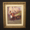 Italian painting popular scene with characters from 20th century