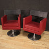 Pair of Italian design armchairs in faux leather