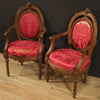 Pair of walnut armchairs from 19th century