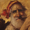 Italian signed painting portrait of a mountaineer from the 20th century