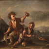 Italian painting landscape with children from the 18th century