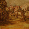 Italian signed painting country view dated 1977