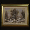 Italian winter landscape painting oil on canvas