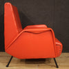 Pair of Italian design armchairs in red faux leather