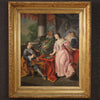 Refined painting from the 18th century, couple playing chess