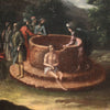 Ancient italian oval painting from the 18th century "Joseph at the well"