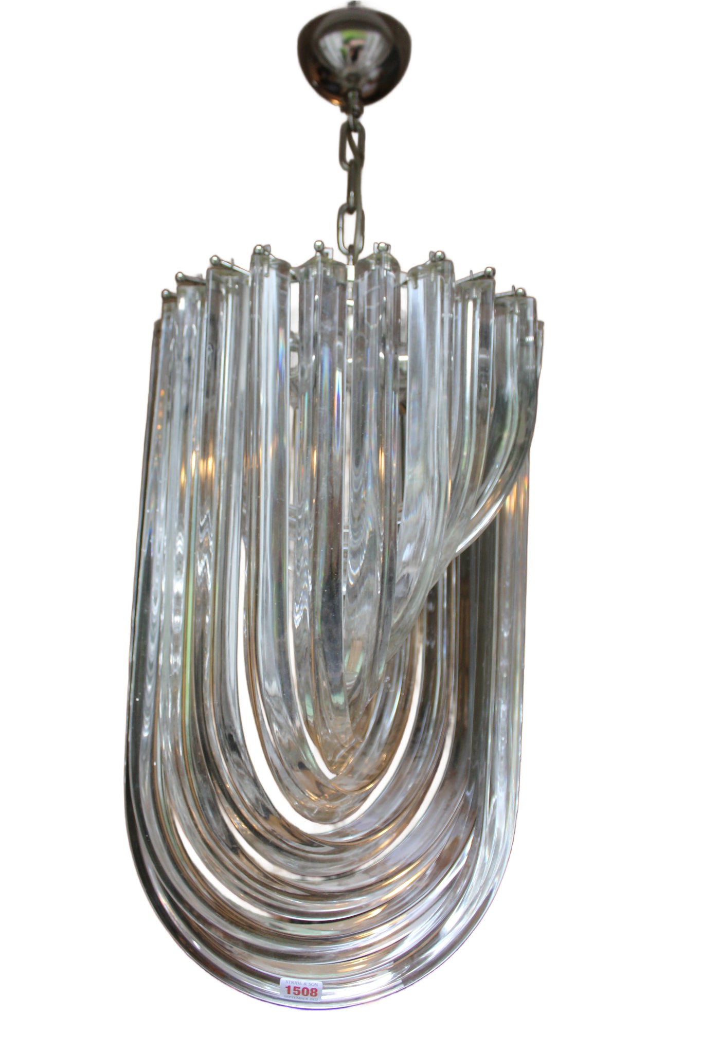 Murano Glass Chandelier in the Style of Venini, c.1980s