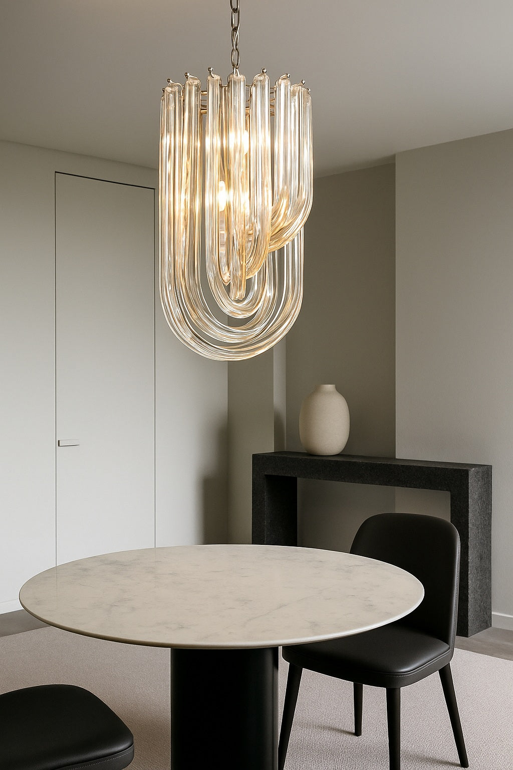 Murano Glass Chandelier in the Style of Venini, c.1980s