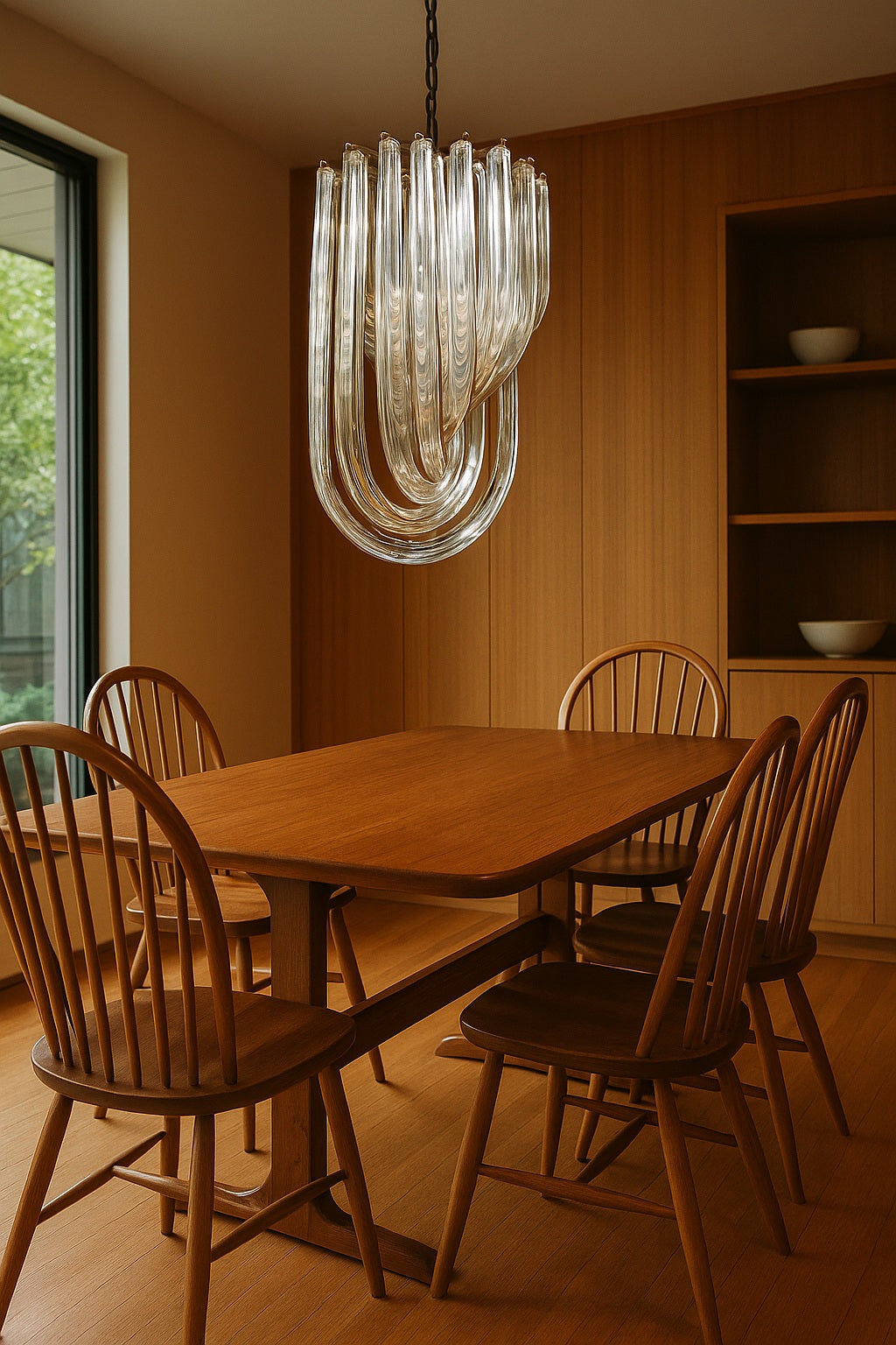 Murano Glass Chandelier in the Style of Venini, c.1980s