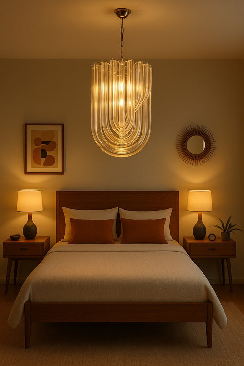 Murano Glass Chandelier in the Style of Venini, c.1980s