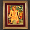 Modern painting signed by Gianbar, Nude at the Window 1977