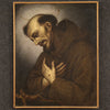 Antique painting of Saint Francis oil on canvas from 17th century