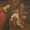 Antique religious painting from the 17th century, Holy Family