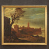 Antique Italian landscape painting from 17th century