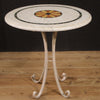 Italian iron table with inlaid marble top