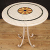 Italian iron table with inlaid marble top