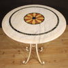 Iron side table with inlaid marble top