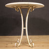 Iron side table with inlaid marble top