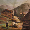 Bucolic landscape painting signed 50's