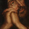 Antique painting from 17th century, Saint Peter Penitent