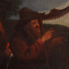 Antique Italian painting from the 17th century, Bamboccianti genre scene