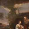 Antique landscape with family scene from the 18th century