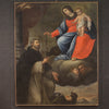 Great Italian painting from the 17th century, Delivery of the rosary to Saint Dominic of Guzmán