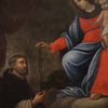 Great Italian painting from the 17th century, Delivery of the rosary to Saint Dominic of Guzmán