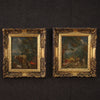 Antique painting, pastoral landscape from the 18th century