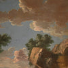 18th century Italian school painting, landscape with sailing ships