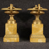 Pair of gilded bronze and yellow marble risers from the 20th century
