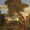 Antique Flemish landscape painting from 18th century oil on canvas