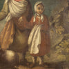 Antique painting from 18th century genre scene with characters