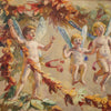 Italian painting Naif games of winged children oil on canvas from 20th century