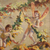 Italian painting Naif games of winged children oil on canvas from 20th century