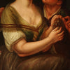 Antique Flemish genre scene painting from 18th century