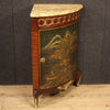 French corner cabinet in chinoiserie lacquered mahogany wood