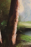 Painting depicting forest landscape signed Riva