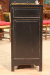 Oriental black lacquered wooden bedside table