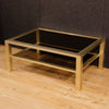 French design coffee table in metal and glass